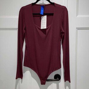 KIT & ACE – NWT – Size XL Square Neck Bodysuit Color: Plum